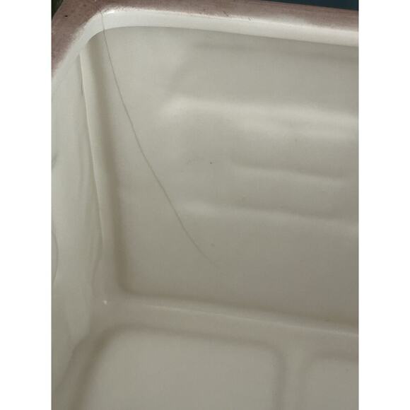 Vintage General Store Cookie Jar By GKAO Ceramic Brown House Welcome Apples Eggs - Picture 5 of 16